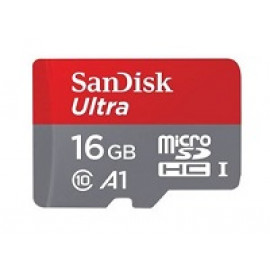 SanDisk Ultra - Tarjeta de memoria flash (adaptador microSDHC a SD Incluido) - 16 GB - A1 / UHS Class 1 / Class10 - microSDHC UHS-I