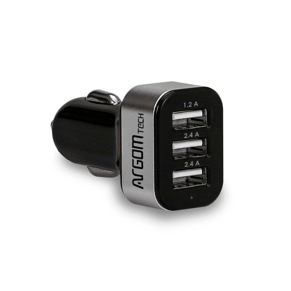 Cargador ARG-AC-0113BK  3USB para carro 6A ARGOM
