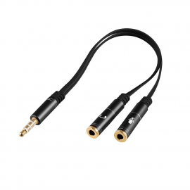 CABLE ARGOM  ADAPTER 3.5MM MALE A DUAL 3.5MM FEMALE 6IN-15CM ARG-CB-0029